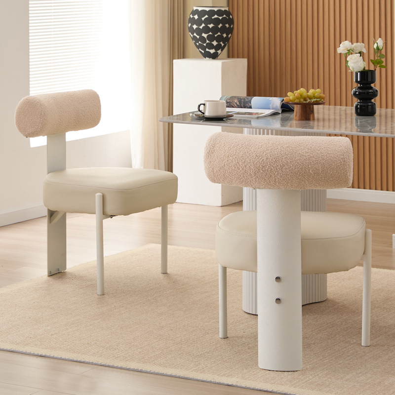 Sillas de comedor italianas sencillas sillas de lujo ligeras sillas de respaldo caseras estilo crema creativo café leche tienda de té sillas de comedor