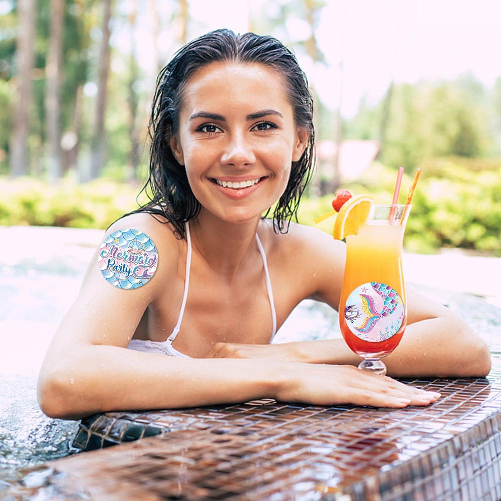 Nuevo tema de la sirena fiesta de cumpleaños decoración pegatinas regalo de cumpleaños decoración pegatinas adhesivas sellado pegatinas