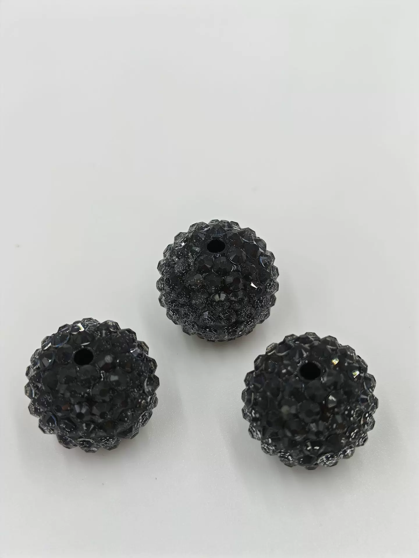 16mm20mm糖果色亚克力杨梅球直孔钻球DIY满钻手链头饰品散珠