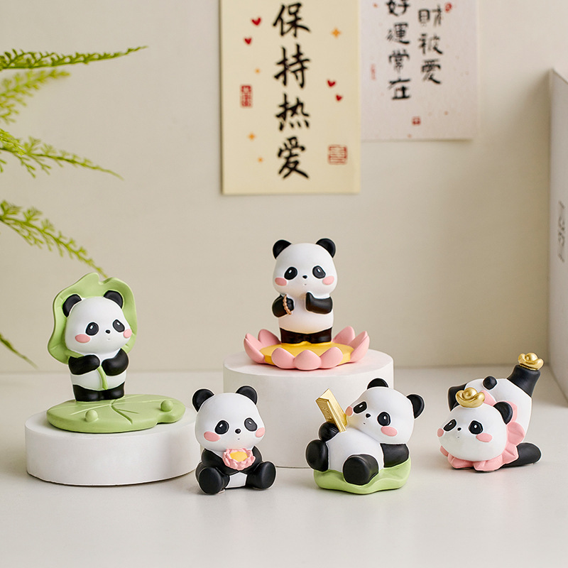 Panda resin mobile phone holder decoration crafts living room bedroom office desktop birthday gift for men and women