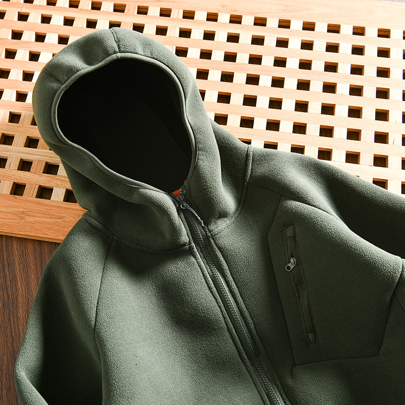 Giacca con cappuccio in pile da uomo autunno inverno calda_voghion.com