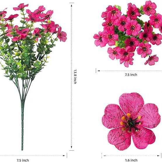 Artificial plant simulation flower outdoor spring decoration false silk colorful daisy eucalyptus decoration 3