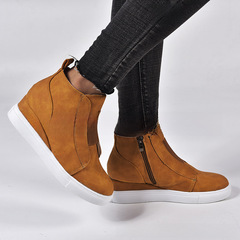 巨緹充足冬季wish亞馬遜獨立站歐美休閒坡跟43碼女式休閒單鞋