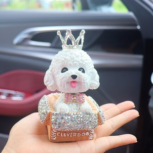 Car Ornaments Creative Carton Dog Ornaments Diamond-Encrusted Car Center Console Ornaments Teddy Puppy Ornaments Wholesale