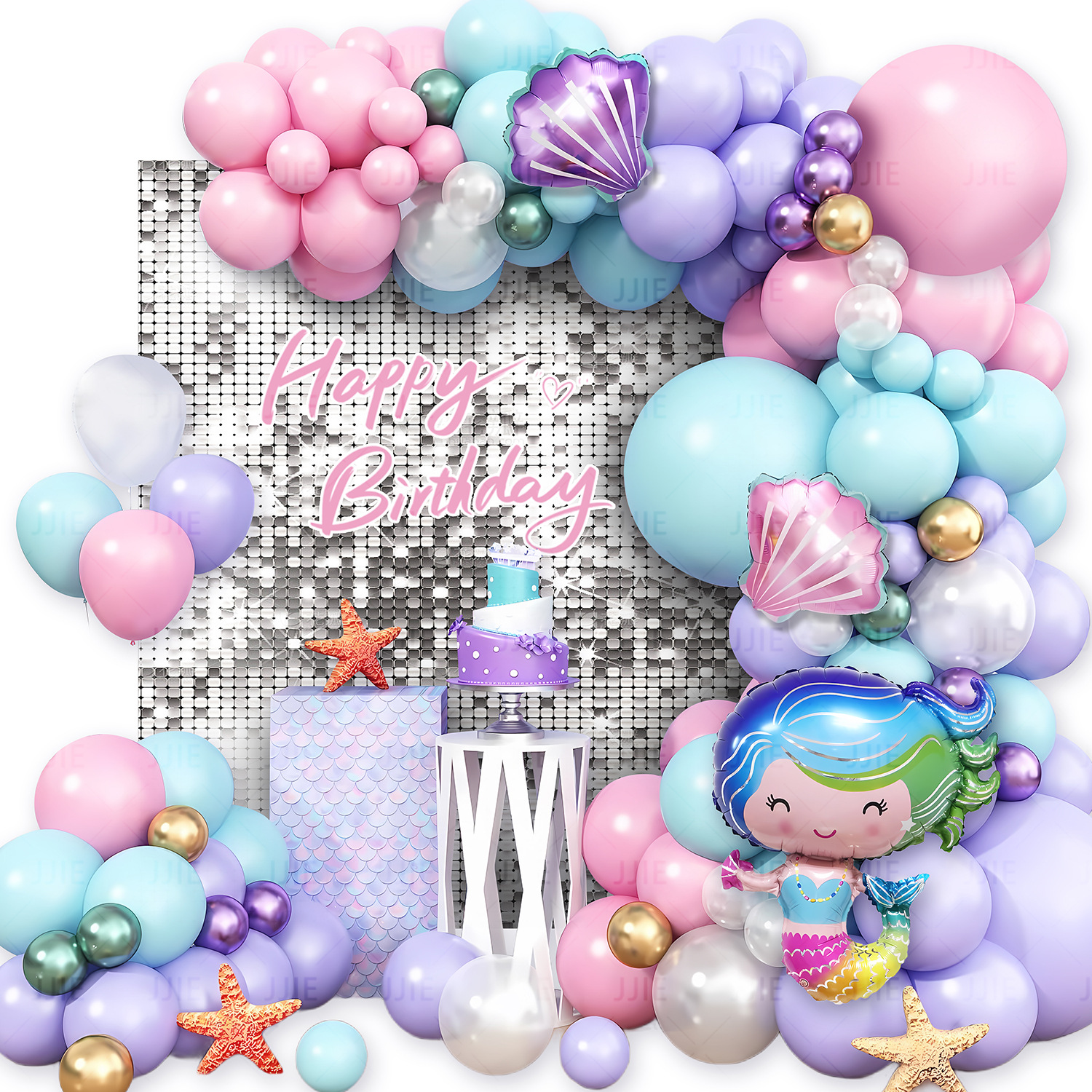 Versión estadounidense del cuerpo delgado cumpleaños flotante papel de aluminio globo de película de aluminio arco iris de 32 pulgadas gradiente globo digital mediano decoración al por mayor