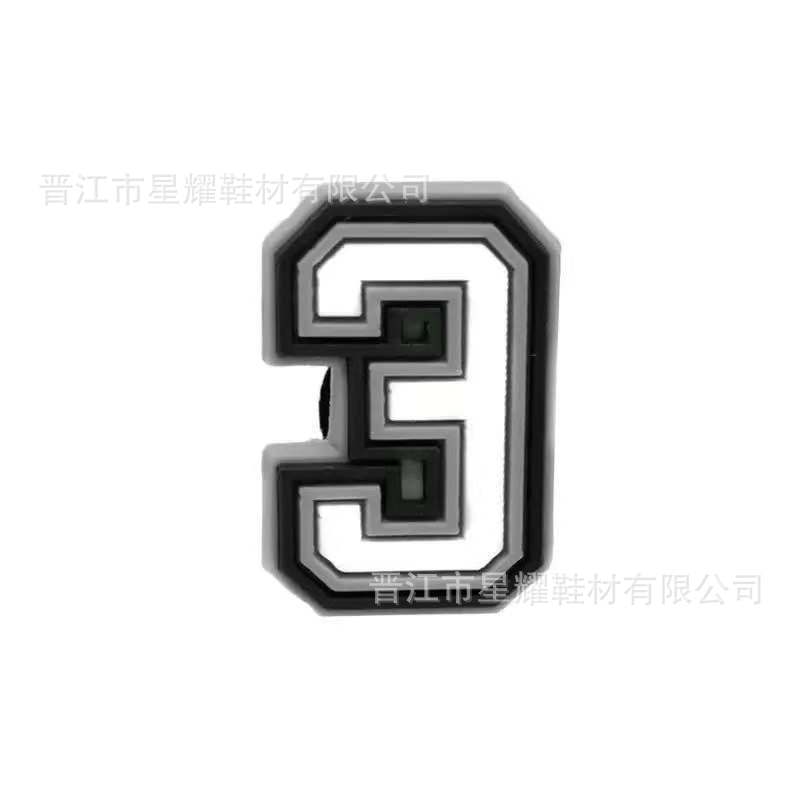 En stock agujero zapatos accesorios PVC plástico gota zapato flor zapato hebilla zapato decoración carta número 37 correa de muñeca hebilla decorativa flor