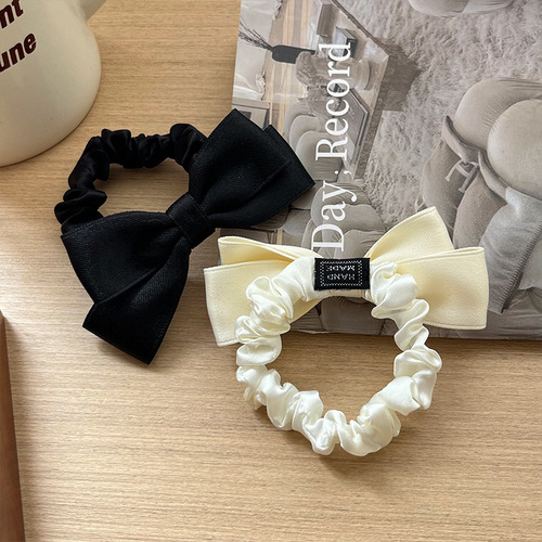 French retro ballet style hair accessories satin double-layer waist bow collar ponytail hair circle girl versatile hair accessories