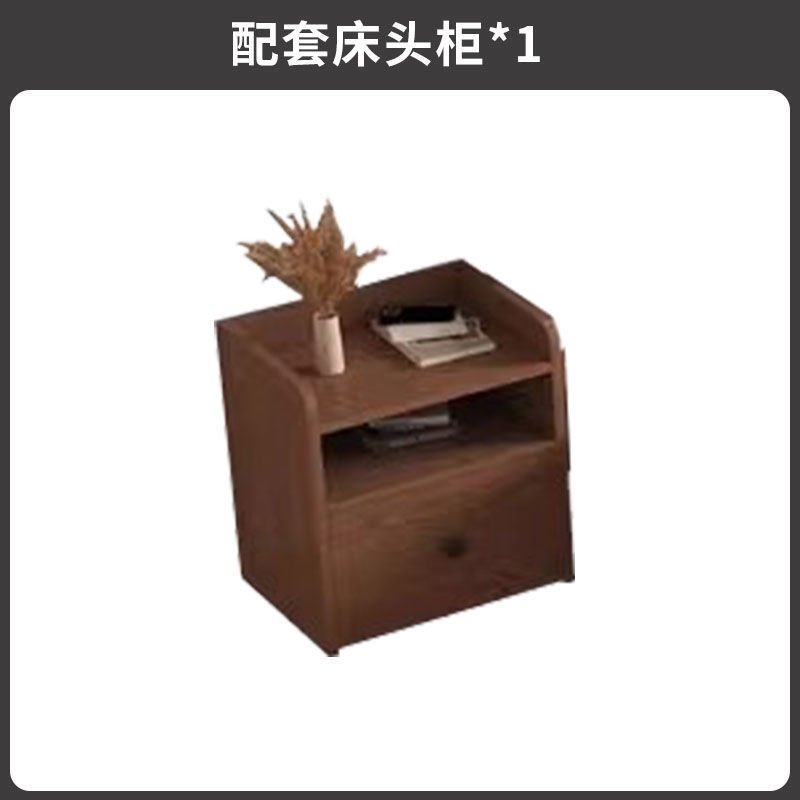 实木床现代简约1.8米双人床家用卧室储物床1.5出租房1.2m单人床架|undefined