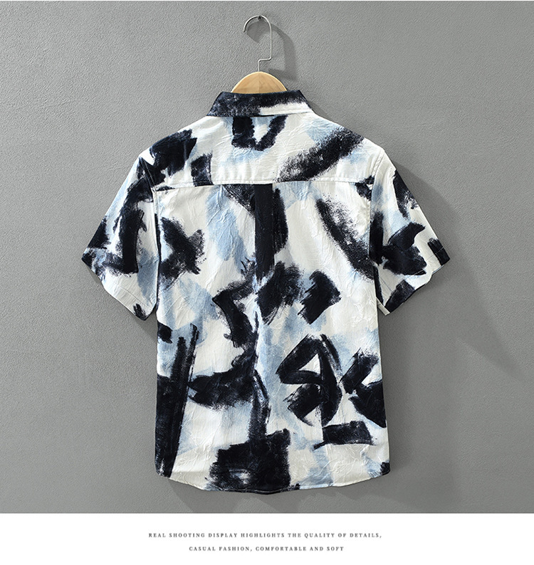 2026 New Trendy Printed Short-Sleeve Shirt For Men, Fashionable Versatile Casual Loose Top, Wholesale Available_viptrois.com