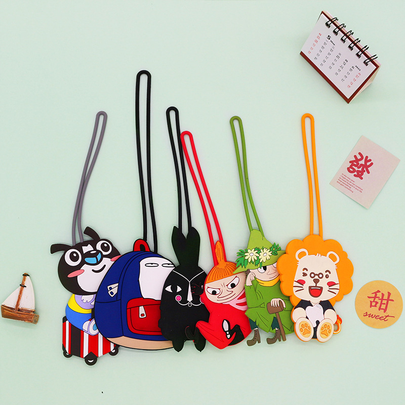 Personalizado creativo de grado alimenticio etiqueta de equipaje de silicona bolsos colgantes encantadores cubierta de tarjetas de embarque lista de maletas