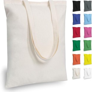Economical cotton hand-held canvas in stock thin cotton bag color high sense environmental protection blank shopping bag wholesale