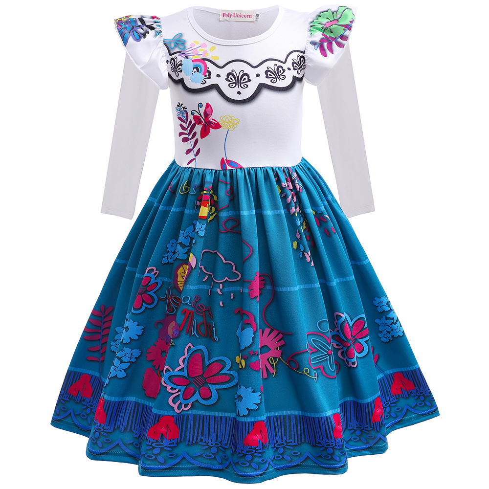 Fashion Flower Printing Spandex Polyester Girls Dresses display picture 98