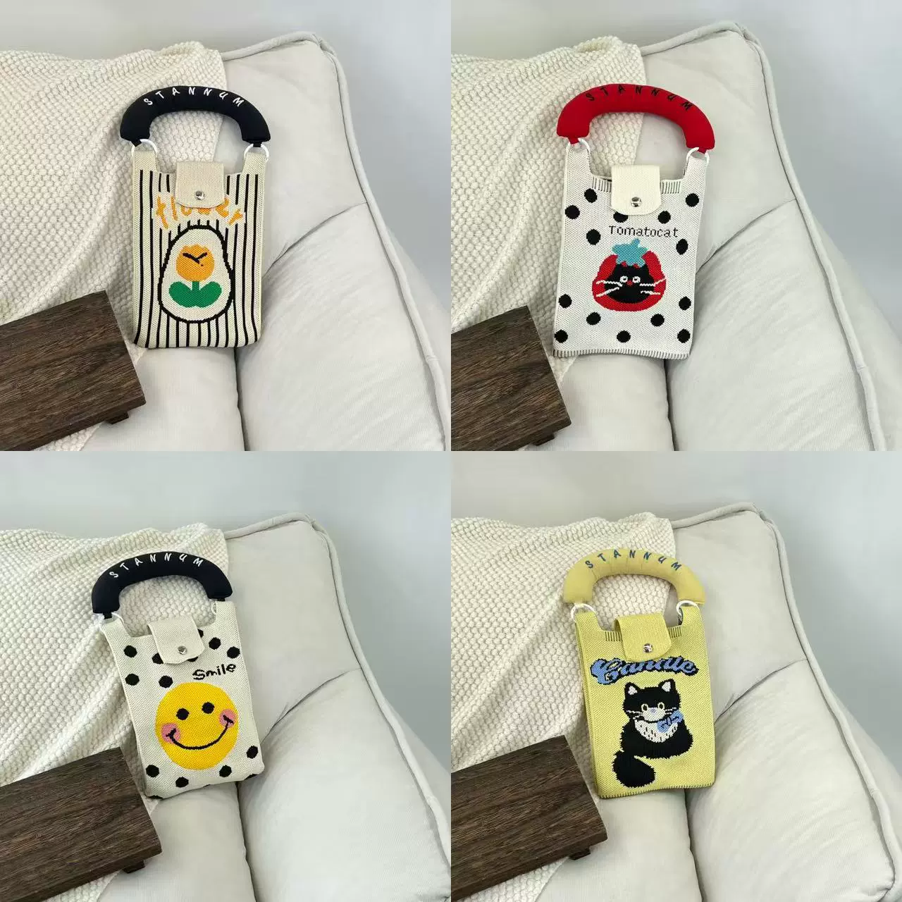 高级感春夏针织月亮手机包甜美甜美清新包四季百搭韩版时尚小众设