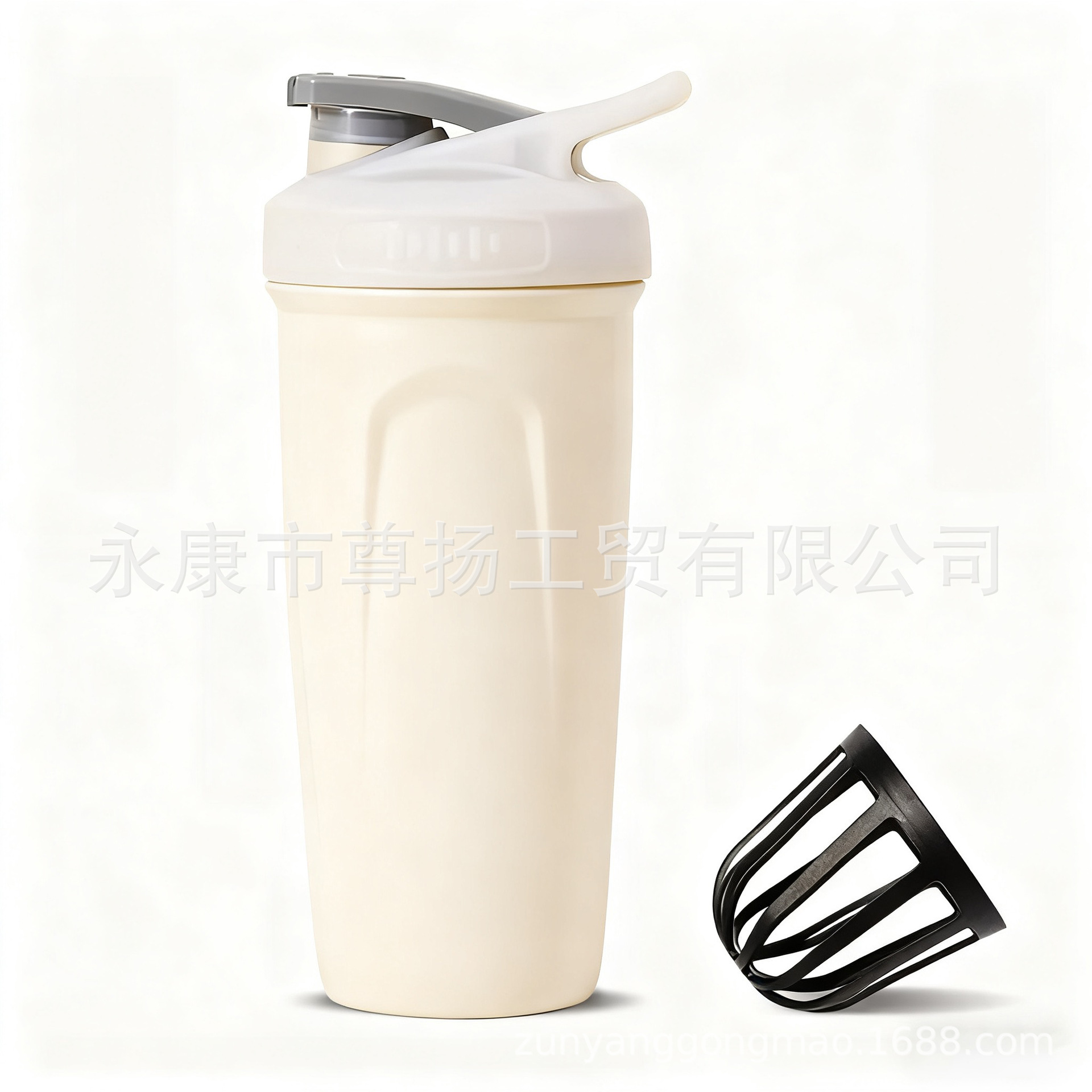 2025 nuevo polvo de proteína mezclador taza multifuncional deportivo acondicionamiento taza de batido de una sola capa conveniente con la mano agitar taza