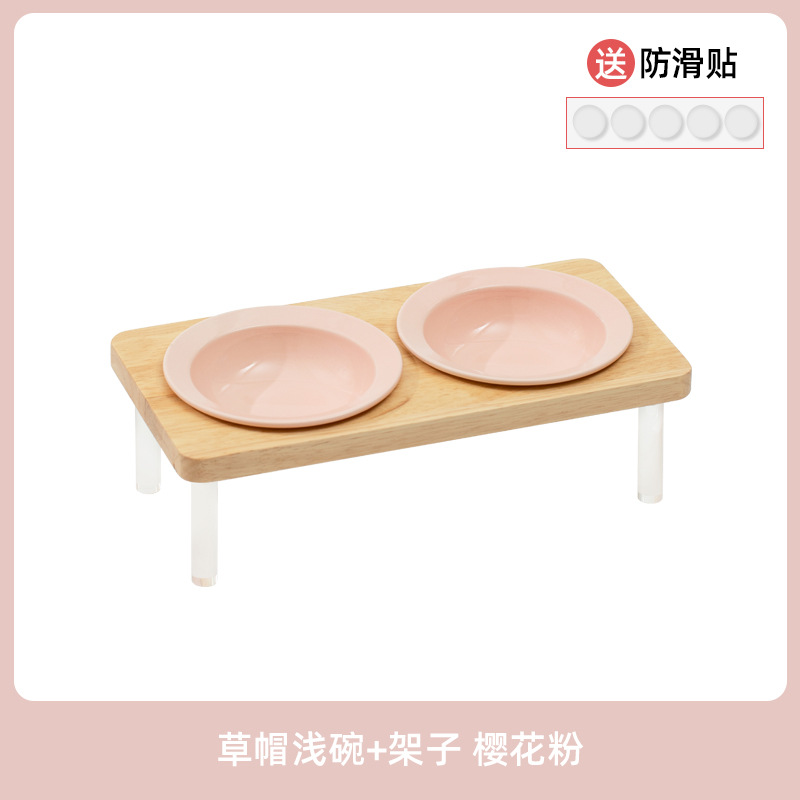 Corea del Sur tazón de cerámica gato mascota OVNI tazón alto pie anti-golpe gato tazón de comida soporte cervical tazón de agua doble tazón perro tazón