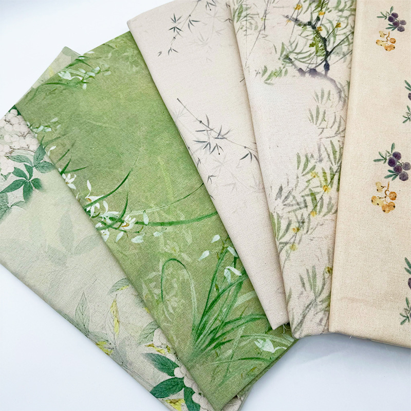 Chinese-Style Encrypted Cotton and Linen Fabric Tablecloth, Door Curtain Fabric, Window Curtain Material, Sofa Cover Fabric, DIY Handmade Fabric Remnants Chinese-Style Encrypted Cotton and Linen Fabric Tablecloth, Door Curtain Fabric, Window Curtain Material, Sofa Cover Fabric, DIY Handmade Fabric Remnants