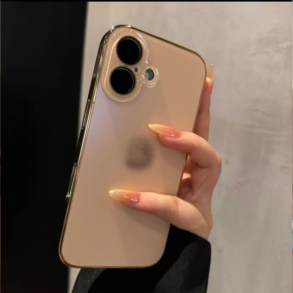 Electroplated Matte Case With Built-in Lens Film Suitable For IPhone 17, 17 Pro, Solid Color 16 Matte, 15 Full Coverage,_voghion.com