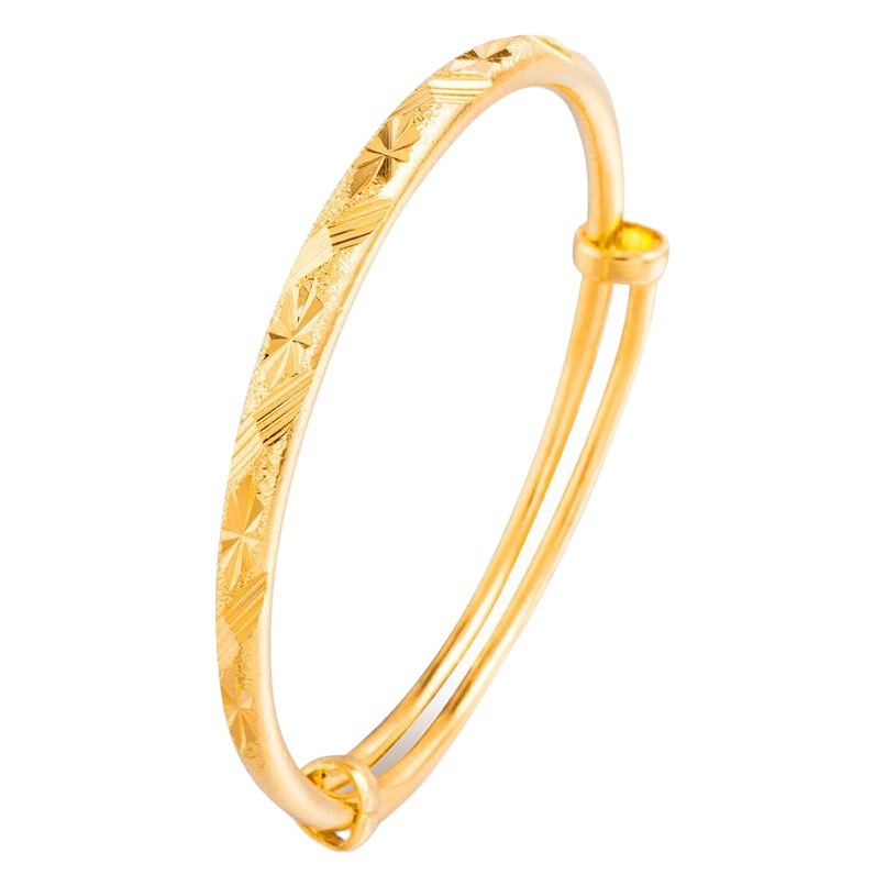 Cobre chapado 24K oro mano redonda tallo pulsera mujer Vietnam arena oro estrellado pulsera de las mujeres tuhao oro joyería