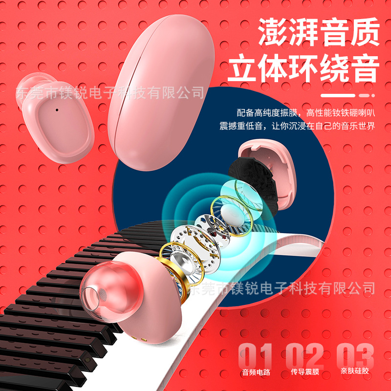 跨境爆款P20中英文私模定 制触摸数显耳机新款TWS无线蓝牙耳机5.1