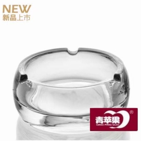 Manzana verde transparente diamante cigarrillos cenicero KTV hotel casero cuadrado cenicero de vidrio redondo al por mayor