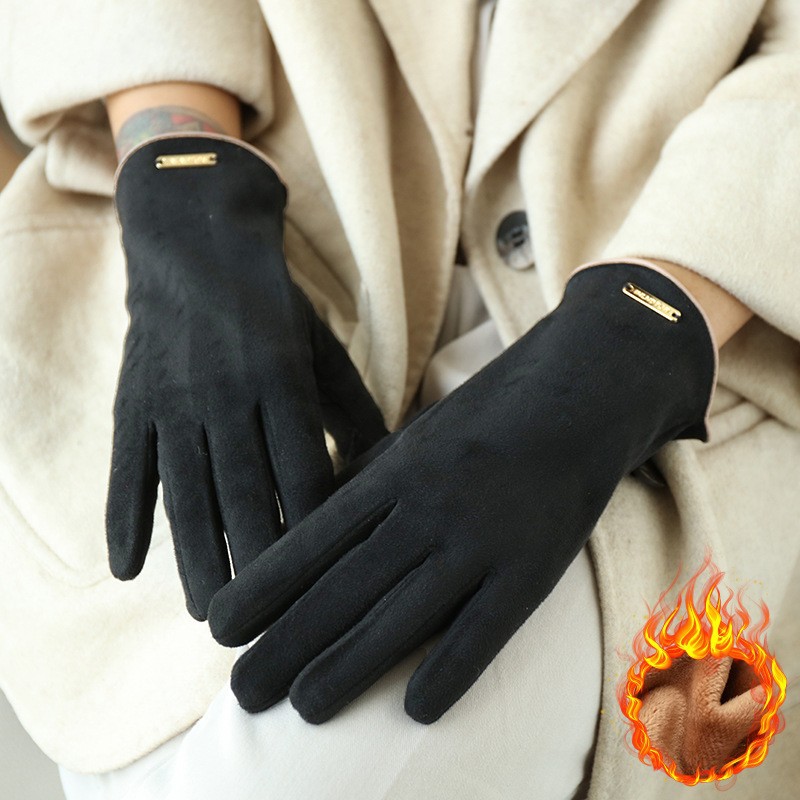 스웨이드 스몰 골드 라벨 여성용 블랙