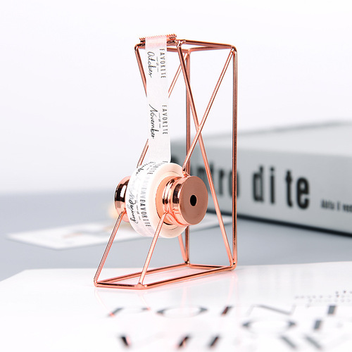 INS style light luxury iron rose gold tape cutter manual multi-functional tape machine student account tape holder
