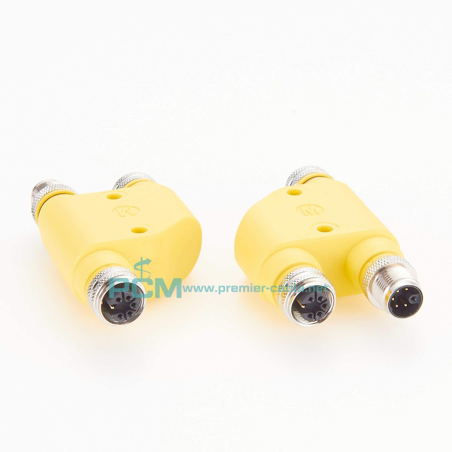 M12 M编码H T L型 4芯公头连接器转接头工业以太网