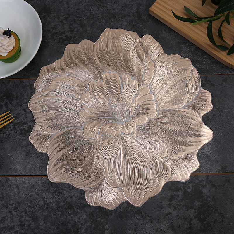 Nuevo mantel de pvc de flor de camelia transfronterizo, fondo real, bronceado, aislamiento térmico, antimanchas, mantel de mesa, mantel occidental de Huarui al por mayor