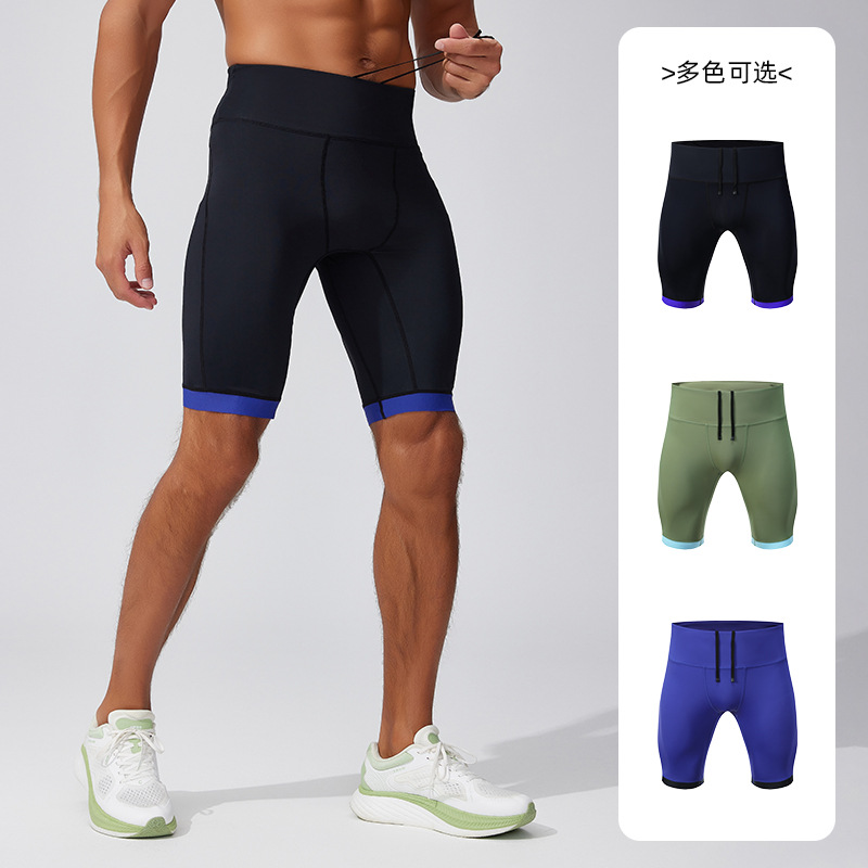 Pantalones ajustados deportivos de verano Maratón masculino carrera de compresión de cinco puntos pantalones de velocidad seca y alta elasticidad entrenamiento de ciclismo pantalones cortos image 3