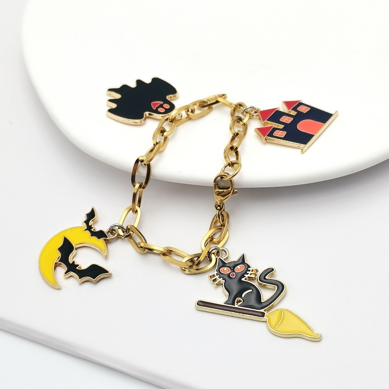 Halloween Armband Cartoon Persönlichkeit Dämon Edelstahl Armband Mode Tropf Öl Unverblasst Zubehör_voghion.com