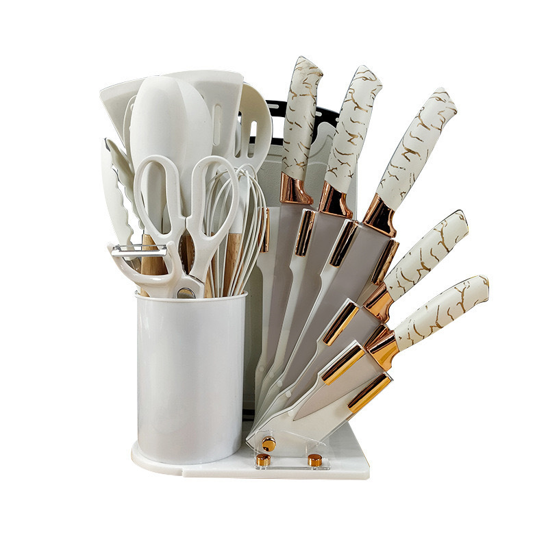 Amazon Hot Sale Silicone Kit 20 piezas Kit de cuchillos de cocina no pegajosos Silicone Kit completo