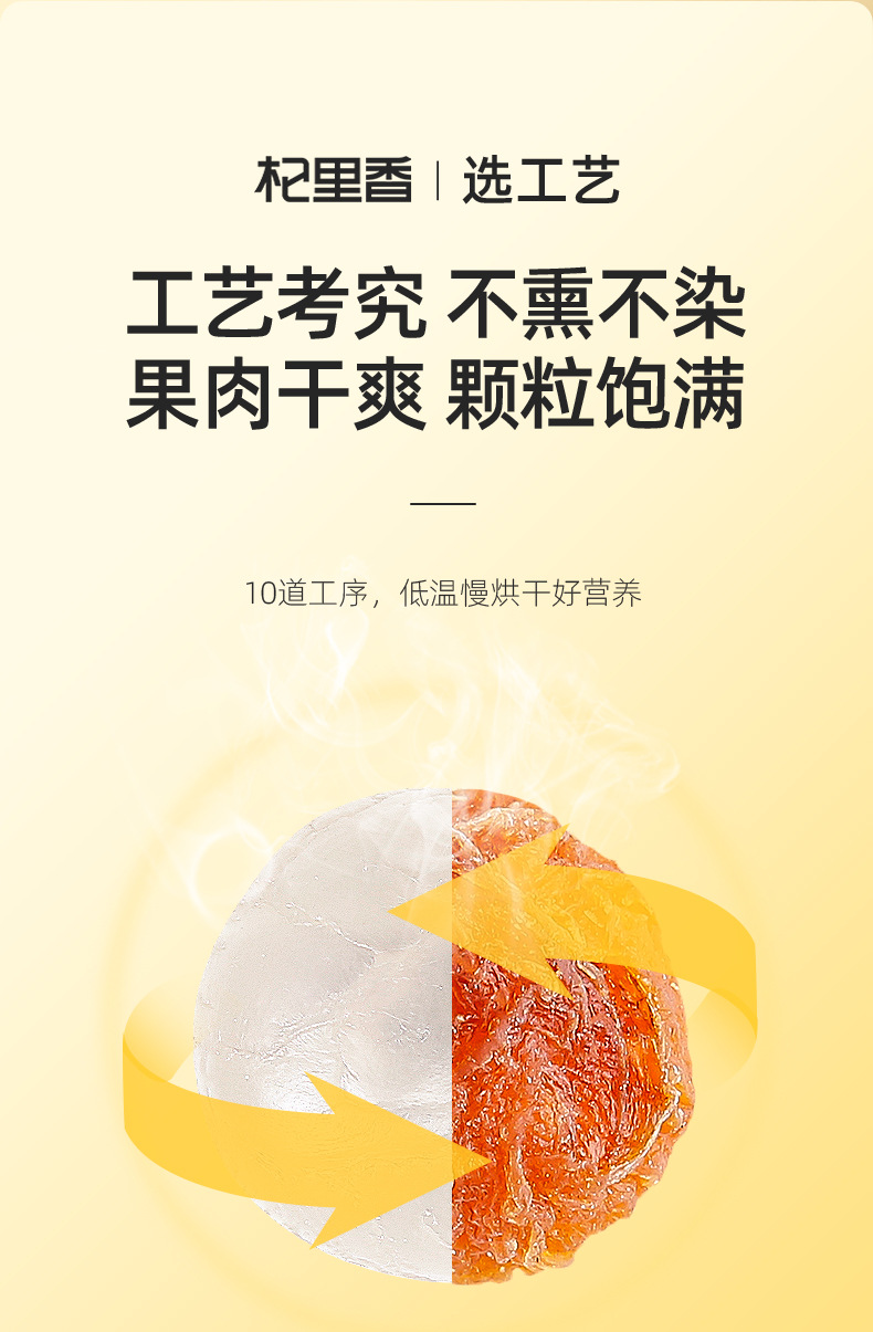 Dried Longan Meat Seedless Guiyuan Rou 100g Fujian Longan Flesh for Tea Soup Congee specifications
