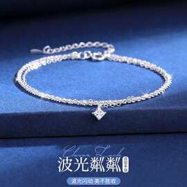 波光粼粼闪钻满天星纯银手链女生轻奢日常法式复古小众设计高级感