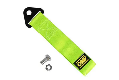 OMP car tow rope modification safety hook front bar traction rope car trailer belt ribbon decoration supplies (Trailer rope/net/strap) - omp-fluorescent-green
