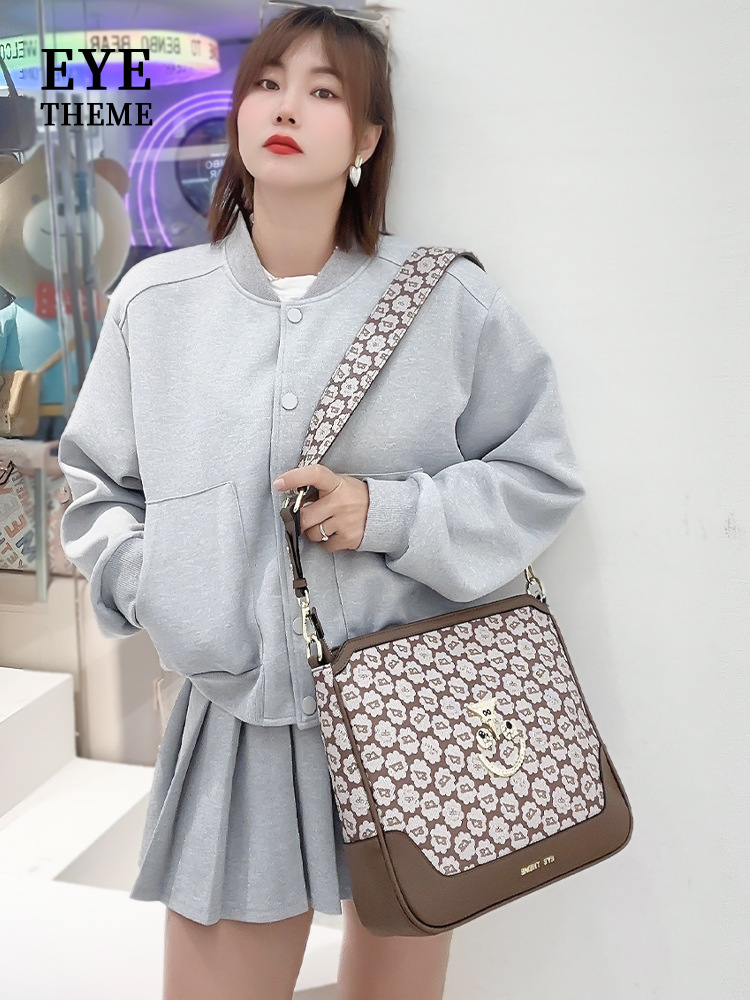 EYETHEME impresión de gran volumen de contraste de color zipper PU bolso de hombro ajustable correa bolso de mochila 2572 #