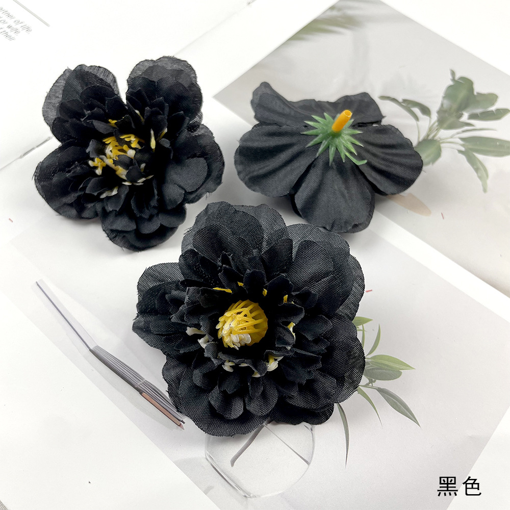 Hibiscus flores europeas DIY azalea falsa flores de flores de cabello accesorios de material de tocado de flores adornos de fotografía para el hogar