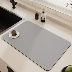 Cross-border technology leather kitchen absorbent mat countertop storage drain mat wipeable no-wash coffee machine mat non-slip drying mat