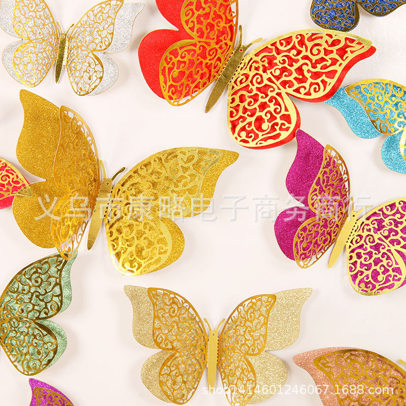 YW Double Layer Paper Hollow Butterfly W...