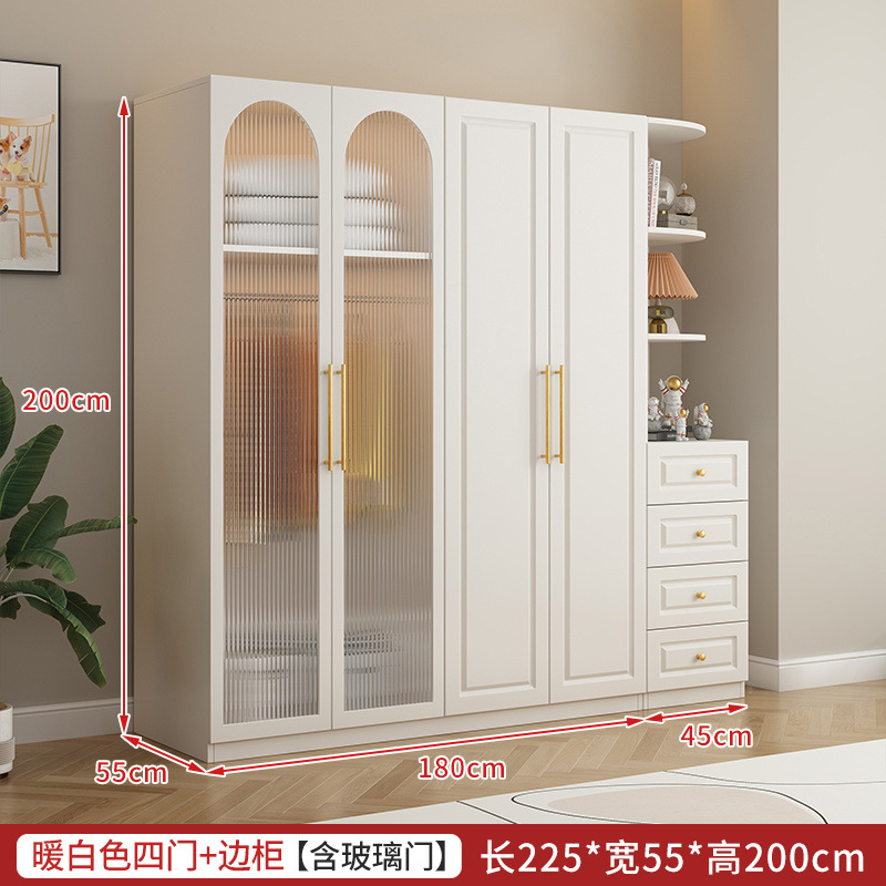 Xin Sheng Hongmao multicapa crema armario italiano armario de madera maciza dormitorio casero fácil ensamblaje armario de almacenamiento