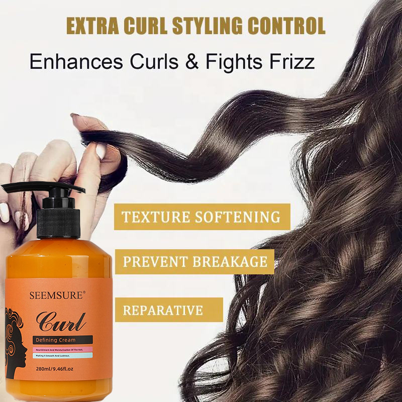 Crema de rizos transfronterizos, crema de rizos humectante de elastina, protector de rizos después de escaldar, modelado, cuidado de cabello humectante, modelado rápido