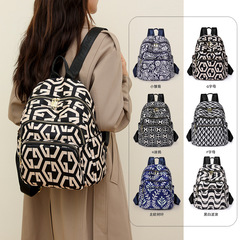 Factory Wholesale New Small School Bag Korean Style Fashion Print Middle-Aged Mom Backpack Travel Outing Double Shoulder Bag