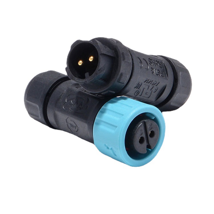 M12自锁对接式防水连接器IP68接头显示屏亮化工程灯耐寒
