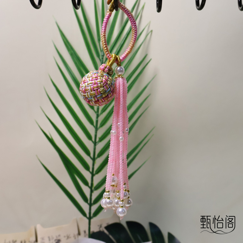新款手工编织有球必应转运球包挂饰品挂件包挂流苏DIY时尚潮流|undefined