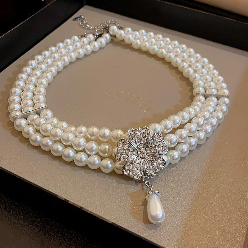 Medieval vintage diamantes goteo pendientes collar ligero lujo nicho cerradura estilo palacio conjunto de joyas exquisitas