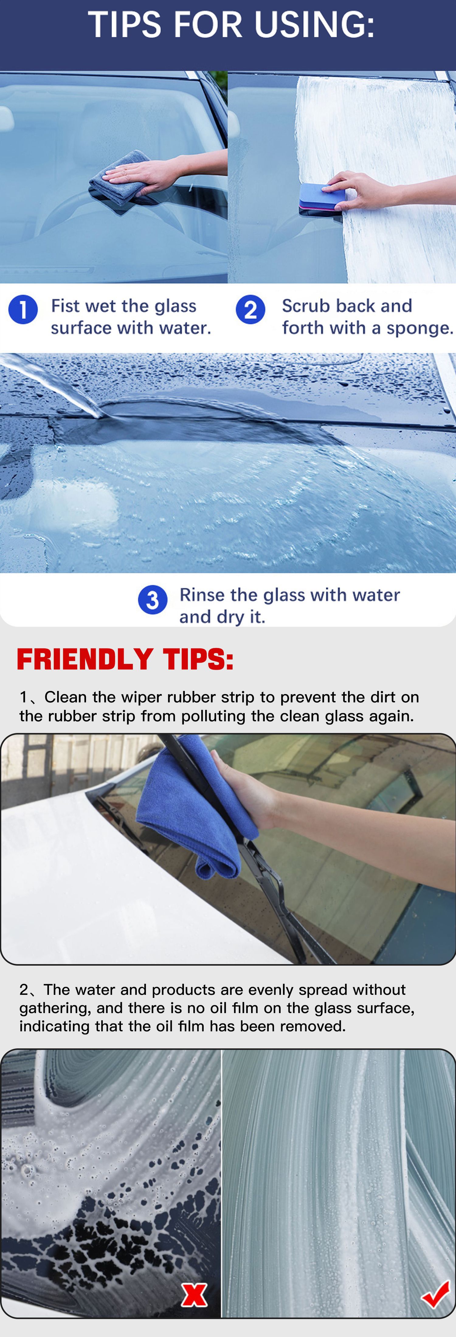 Jb-Xpcs G9 Car Windshield Rearview Mirror Side Window Glass Cleaning Oil Film Remover Car Window