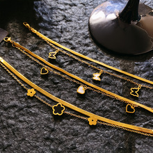 跨境热卖时尚气质爱心四叶草梅花手链女轻奢高级手饰爆款工厂批发