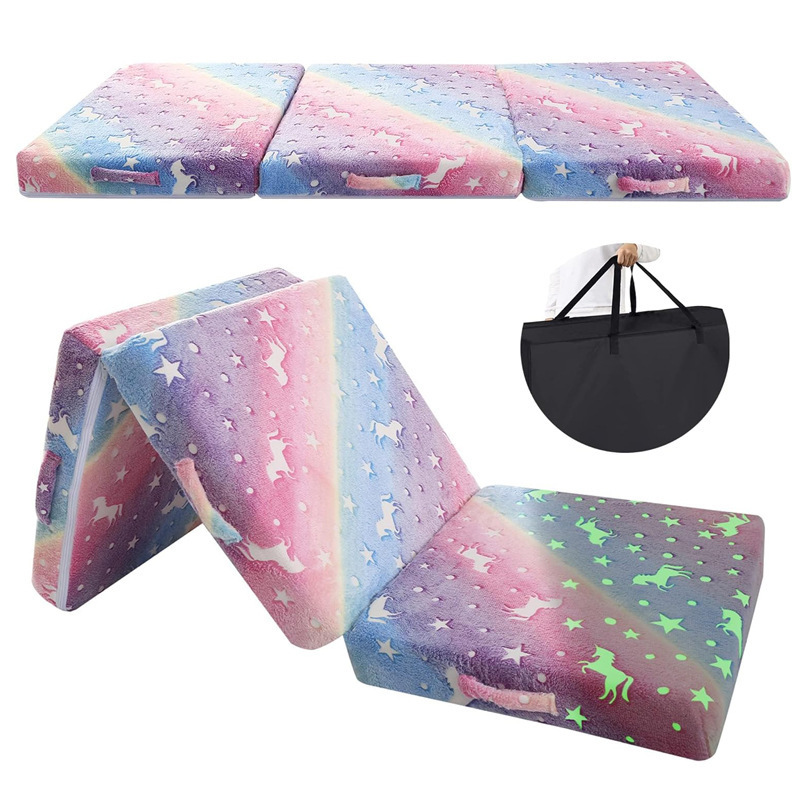 70% off Portable Children's Foldable Floor Mattress Luminous Toddler Nap Mat Folding Sofa Toddler Crawling Mat