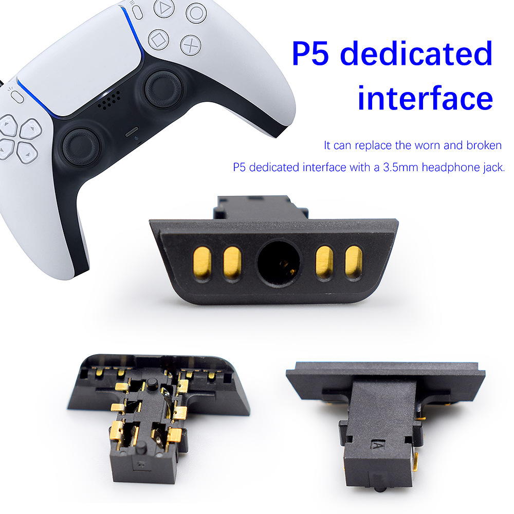 En stock PS5 mango toma de carga Jack PS5 mango auricular asiento auricular agujero PS5 mango enchufe cola enchufe