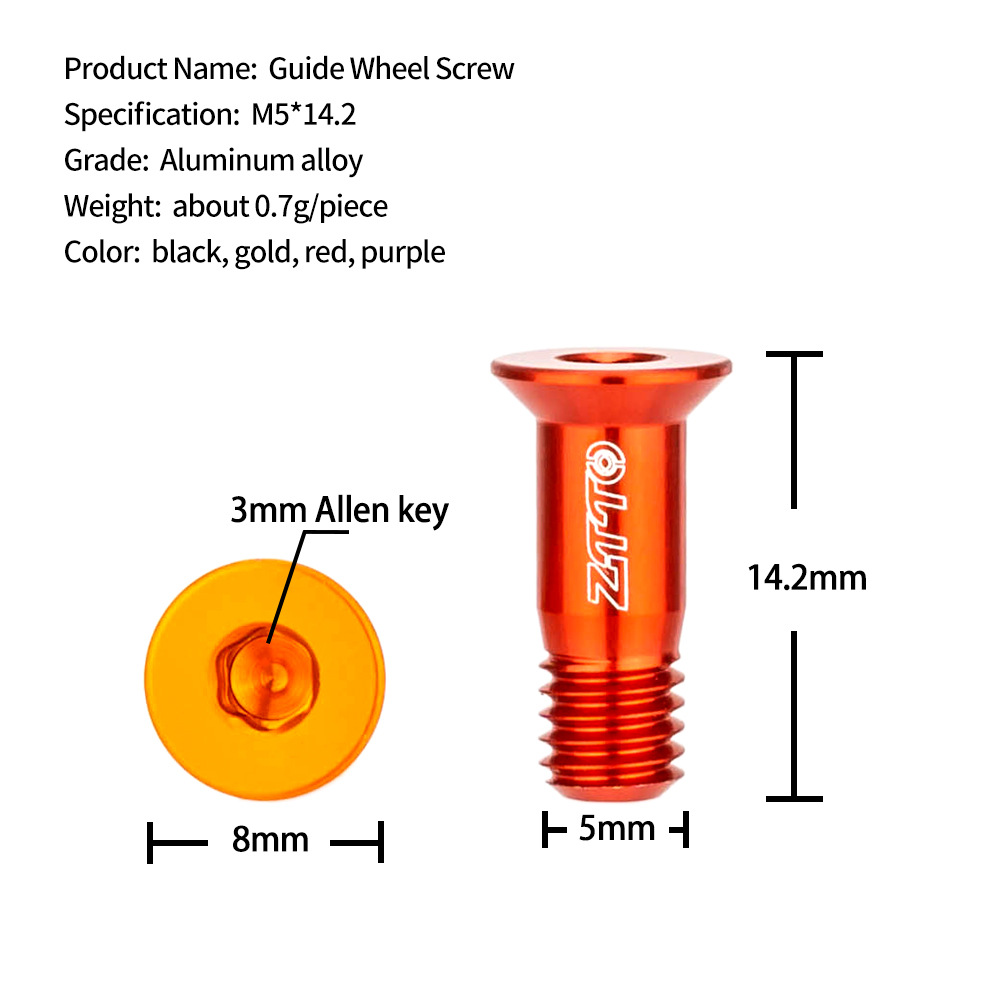 ZTTO carretera de montaña bicicleta plegable tornillo de guía trasera M5 carretera modificada transmisión de montaña piñón guía