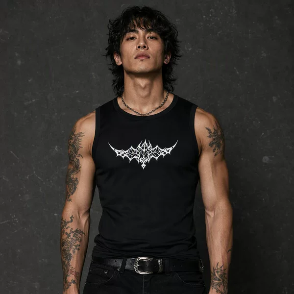 Y2K American Retro Dark Style Gothic Punk Harajuku Subculture Print Vintage Casual Vest Quick-Drying
